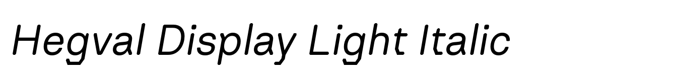 Hegval Display Light Italic